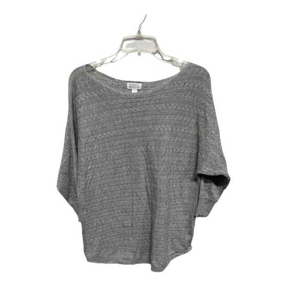 Market & Spruce Sweaters - Market & Spruce Gray Knit Light Weight Sweater Size Medium Cashmere Silk Blend
